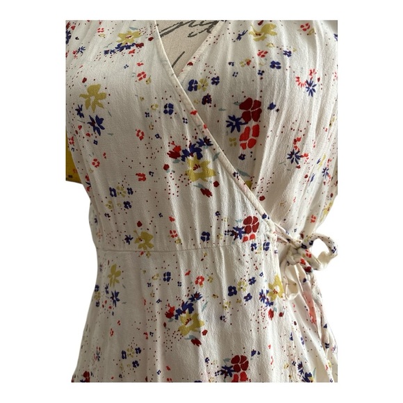 ANTHROPOLOGIE Meadow Rue wrap top, colorful, contrast sleeves, size 8 - Picture 9 of 9